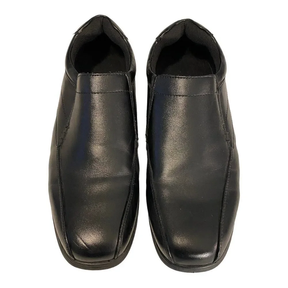 Nunn Bush Mens Sanford Work Shoes Black Slip-On Bicycle Toe Memory Foam 9.5 M